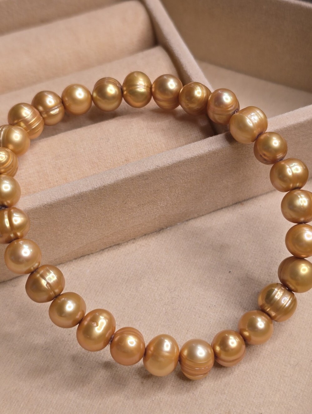 HONORA Golden Cultured Freshwater Pearl Stretch Bracelet Baroque Pearls